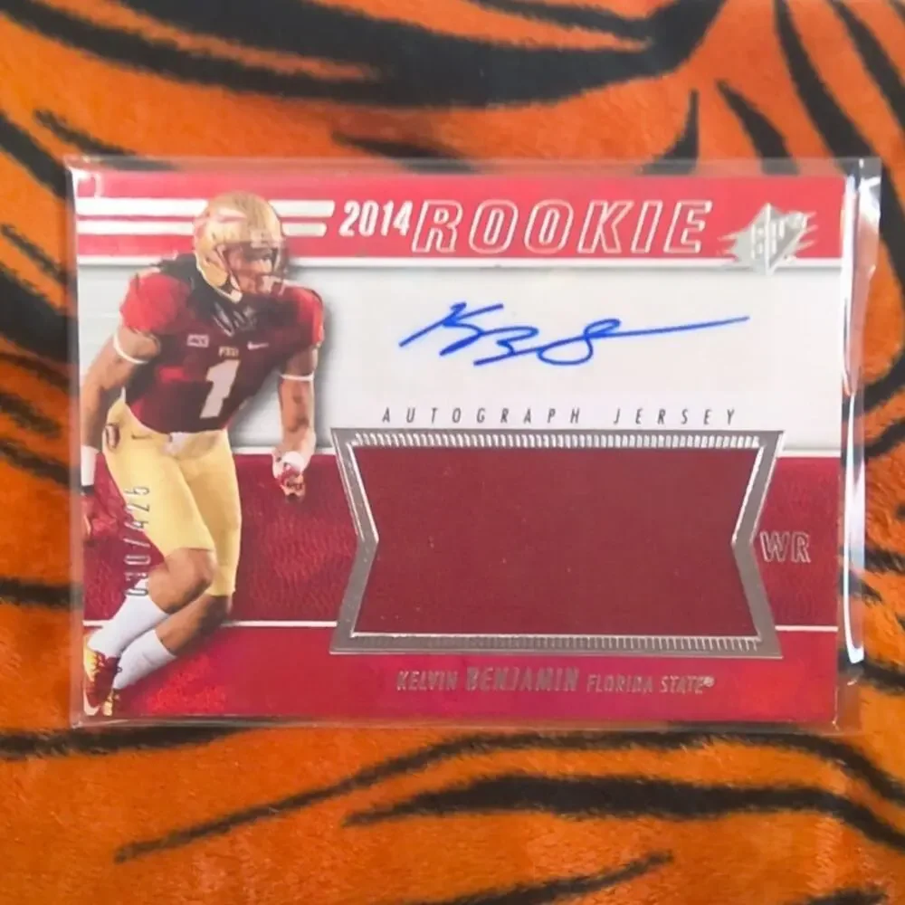 2014 Upper Deck SPx Kelvin Benjamin Rookie Patch Autograph card 030/425 FSU NFL